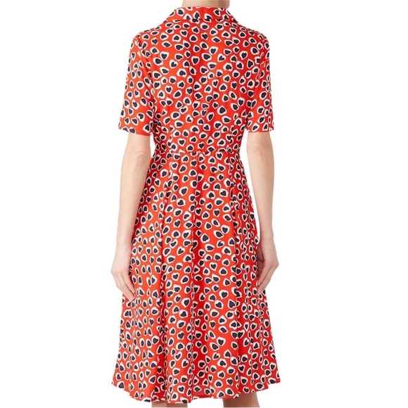 NWT J. Crew Rudbeckia red heart print midi dress sz 6 - Picture 2 of 12